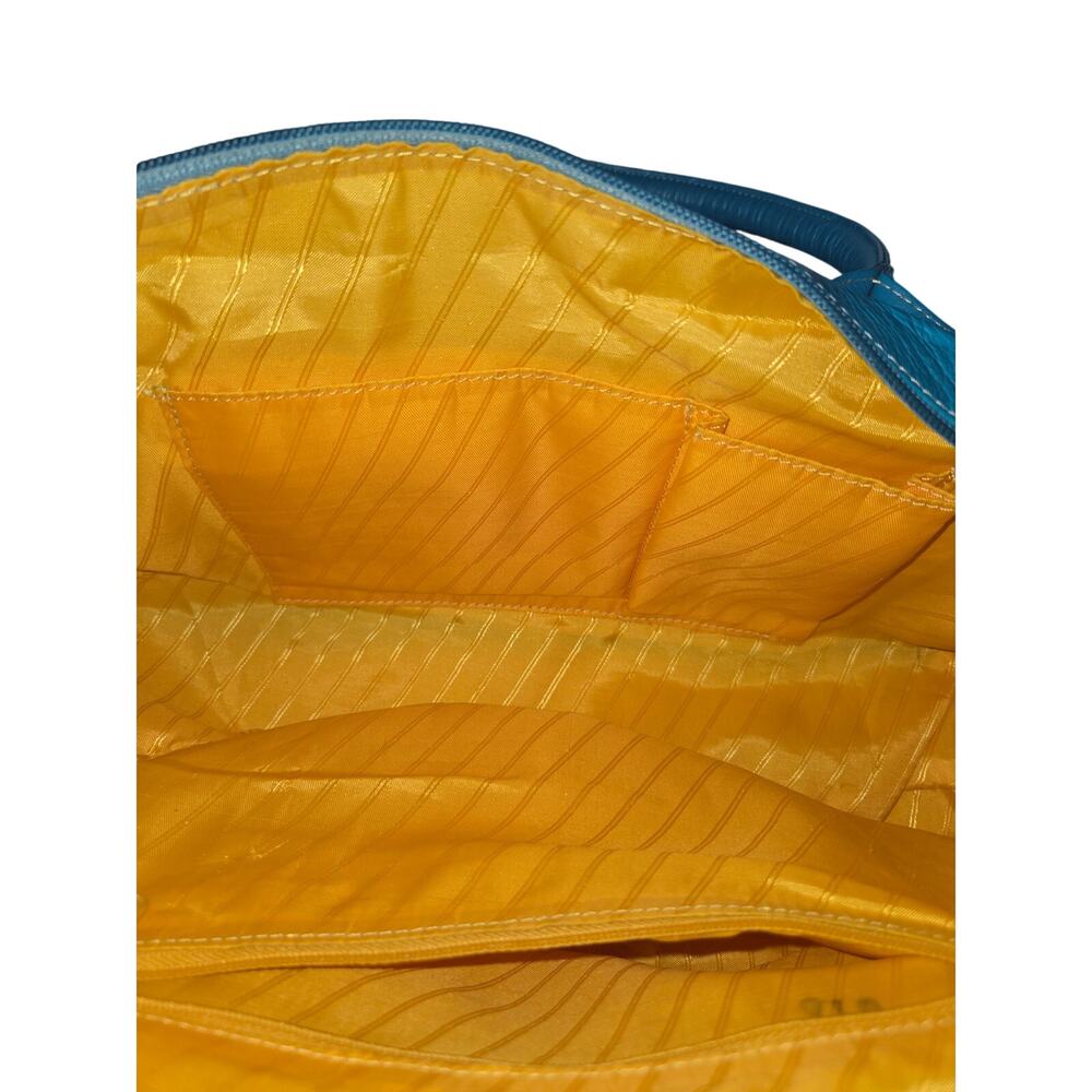 Blue Genuine Leather Cargo Bag - Picture 12 of 15